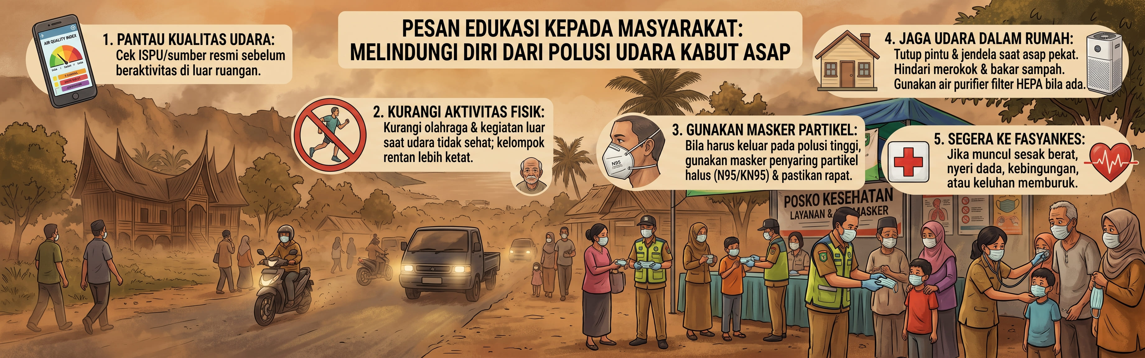 Waspada Dampak Kabut Asap, Dinkes Kabupaten Solok Siagakan Seluruh Faskes dan Imbau Warga Kurangi Aktivitas Luar Ruang